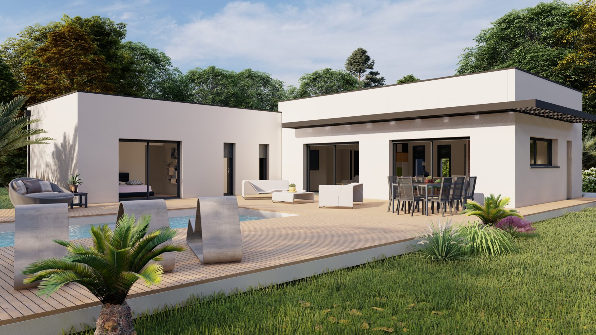 maison contemporaine toit terrasse